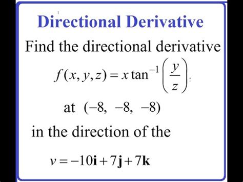 If the derivative of y exists for every value of t, then y is another vector-valued function. . Find the directional derivative of fx y z at the point in the direction of the vector